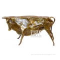 Modern Indoor Art Small Brass Animal Statues Bronze Abstract Bull Sculpture